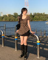 Even Asymmetrical Check Blouse