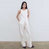 Tailored Flower Pattern Pants