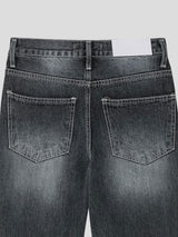+5cm Grayish Blue Stone Bootcut Denim Pants (236)