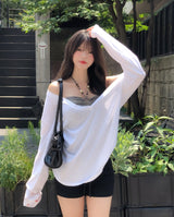 Awning Deep V-Neck Long Sleeve