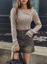 Hari unbalanced crop knit