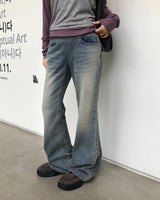 [ORIGINAL] Lucier Rip-Band Bootcut Denim Pants
