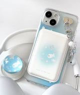 Blue Summer Fish Star Magsafe Phone Grip + Card Pocket Case Key Charms SET