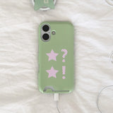Dot Star Pea green Card Wallet Glossy Hard Case