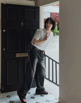 RuenB マッドサンドカーブデニムパンツ