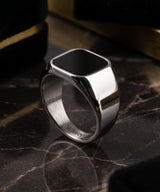NR-301 Black Onyx Square Signet Ring