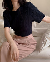 Lian Twisted Short Sleeve Knitwear