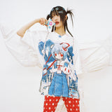 Satin Animation Top - WHITE