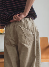 ノーウェルバックバンディングコットンワイドパンツ