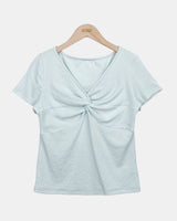 Anis Twist Shirring Short Sleeve T-Shirt