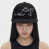 Emoji Cap [Black Angel Kitty]