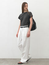 (Z-PT-5551)ESSENTIAL DOUBLE TUCK PANTS S
