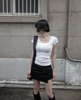 26SS★ [mnem] ME Scoop Neck Baby Tee