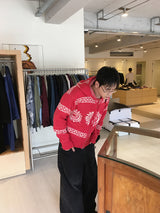 No.1453 cowichan hood KNIT ZIP-UP (3color)
