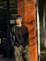 City wool one tuck wide pants
