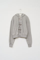 (W) Button Zip Hoodie