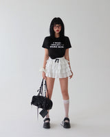 ウィッシュ レタリング クロップド半袖 T シャツ