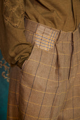WOOL CHECK SLACKS / BEIGE