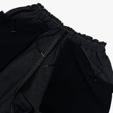 reverse terry pocket denim capri shorts_black