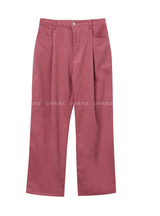 Yogis Wide-Fit Single-Tuck Corduroy Pants