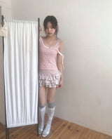 ワンレース&サテンストラップスリーブレストゥ