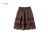 Roa Vintage Check Frill Tiered Midi Skirt