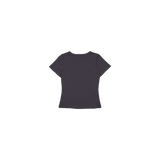[UPDRAFT]PRINT COTTON CROP T-SHIRT GREY