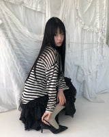 ネイティン ストライプ ロングスリーブ ニット