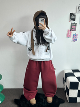 フリース❤トラックライン3ラインロングパンツ ❤🖤🤍💙🩶5COLOR