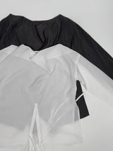 Paper See-through Wrap Blouse