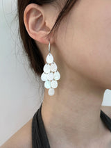 White nacre drop earrings