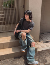 リクルースファンキーダメージバルーンデニムパンツ