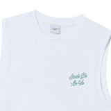 25SS SCRIPT LOGO OUTLINE SLEEVELESS WHITE