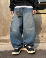 CT Color-Block Balloon Denim Pants