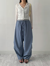 Pleated Crop Cardigan T-shirt
