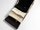 Sand corduroy side pin-tuck wide pants