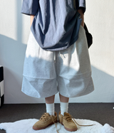 BIG PARACHUTE TWO PINTUCK BERMUDA 🤍🩶🖤3COLOR