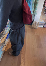 ダブルピンタックパンツ (チャコール)