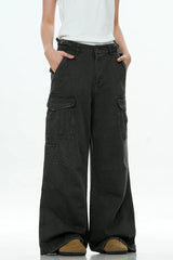 Textured Multi-Pocket Cargo Pants