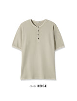 WAFFLE BUTTON OVERSIZED TEE (3C)