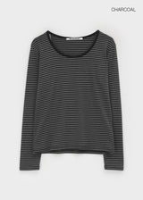 [MADE] Danf ストライプ Uネック長袖 Tシャツ