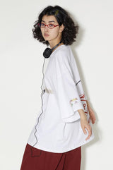 ゆったりとした通気性の良いサマーゆったりサイズ半袖白Tシャツ
