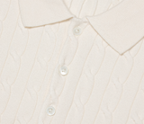 nade Cable Collar Button Standard Knit
