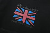 フラッグマイウェイクロップフーディー (ブラック)