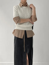 Autumn Wool Cable Knit Half Knit