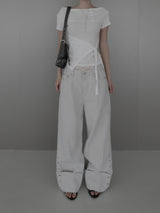Mobel Snap Roll-up Cotton Pants