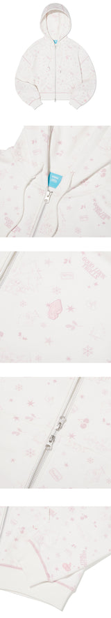 TROLLS VINTAGE グラフィックナッピングフーディージップアップ - WHITE
