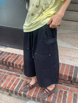 [unisex] Chibi Double Knee Wide Cotton Banding Pants