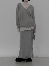 Velour Knot Maxi Long Skirt