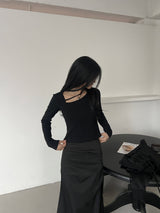 ベーシックフロントストラップ長袖ゴルフTシャツ (4 Colors)